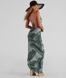 Natural Beauty Tropical Maxi Dress for Homecoming 2022, Winter Formal Dances, Holiday Dress, Military Balls, Bridesmaids, Wedding Guests, and Prom