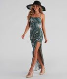 Natural Beauty Tropical Maxi Dress for Homecoming 2022, Winter Formal Dances, Holiday Dress, Military Balls, Bridesmaids, Wedding Guests, and Prom