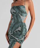 Natural Beauty Tropical Maxi Dress for Homecoming 2022, Winter Formal Dances, Holiday Dress, Military Balls, Bridesmaids, Wedding Guests, and Prom