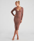 Step It Up Henley Knit Midi Dress