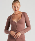 Step It Up Henley Knit Midi Dress