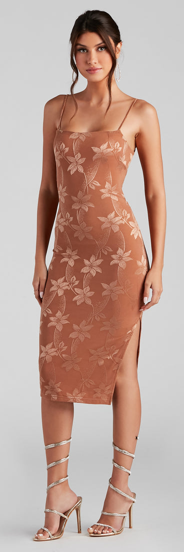 Style Goals Floral Mesh Midi Dress