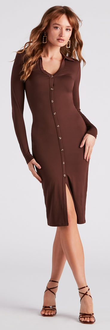 Morning Brew Henley Midi Dress