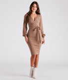 Wrap It Up Cable Knit Sweater Dress