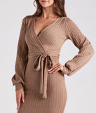 Wrap It Up Cable Knit Sweater Dress