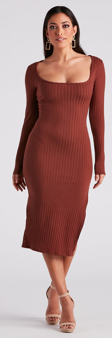 Go With The Scoop Neck Midi Dress