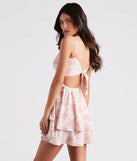 Sweet And Cute Floral Ruffle Short Dress