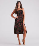 So In Love Floral A-Line Midi Dress creates the perfect summer wedding guest dress or cocktail party dresss with stylish details in the latest trends for 2023!