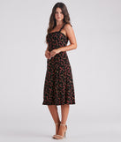 So In Love Floral A-Line Midi Dress creates the perfect summer wedding guest dress or cocktail party dresss with stylish details in the latest trends for 2023!