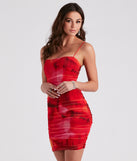 Essential for vacations or summer days, the Tie Dye Over Bodycon Mini Dress is a sundress or milkmaid dress with sleek and flirty details.