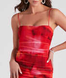 Essential for vacations or summer days, the Tie Dye Over Bodycon Mini Dress is a sundress or milkmaid dress with sleek and flirty details.