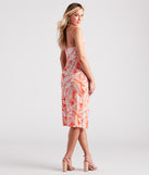 Somewhere Tropical V-Neck Midi Dress
