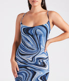Art Show Marble Print Midi Dress creates the perfect summer wedding guest dress or cocktail party dresss with stylish details in the latest trends for 2023!