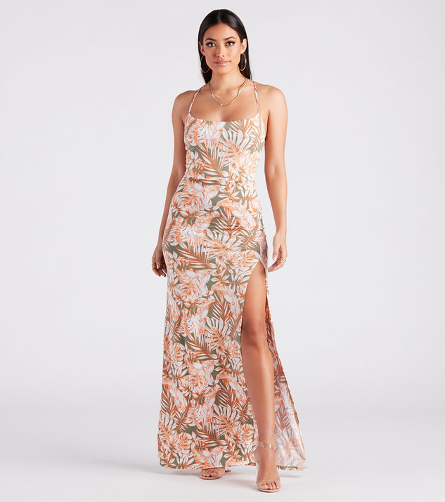 Getaway Bound Tropical Cowl Neck Maxi Dress creates the perfect summer wedding guest dress or cocktail party dresss with stylish details in the latest trends for 2023!