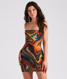 True Colors Marble Print Mini Dress