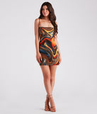 True Colors Marble Print Mini Dress
