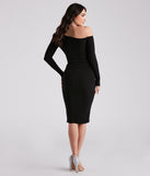 Time To Slay Bodycon Midi Dress is a stunning choice for a bridesmaid dress or maid of honor dress, and to feel beautiful at Homecoming 2023, fall or winter weddings, formals, & military balls!