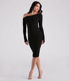 Time To Slay Bodycon Midi Dress is a stunning choice for a bridesmaid dress or maid of honor dress, and to feel beautiful at Homecoming 2023, fall or winter weddings, formals, & military balls!