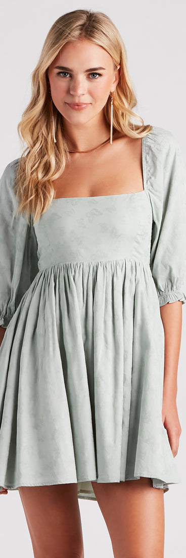 Give Me Butterflies Square Neck Skater Dress