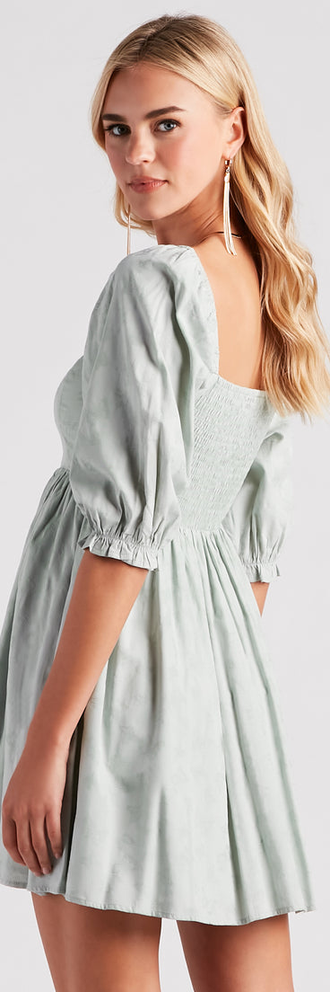 Give Me Butterflies Square Neck Skater Dress