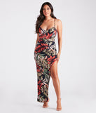 Vacation Mode Tropical Print Maxi Dress