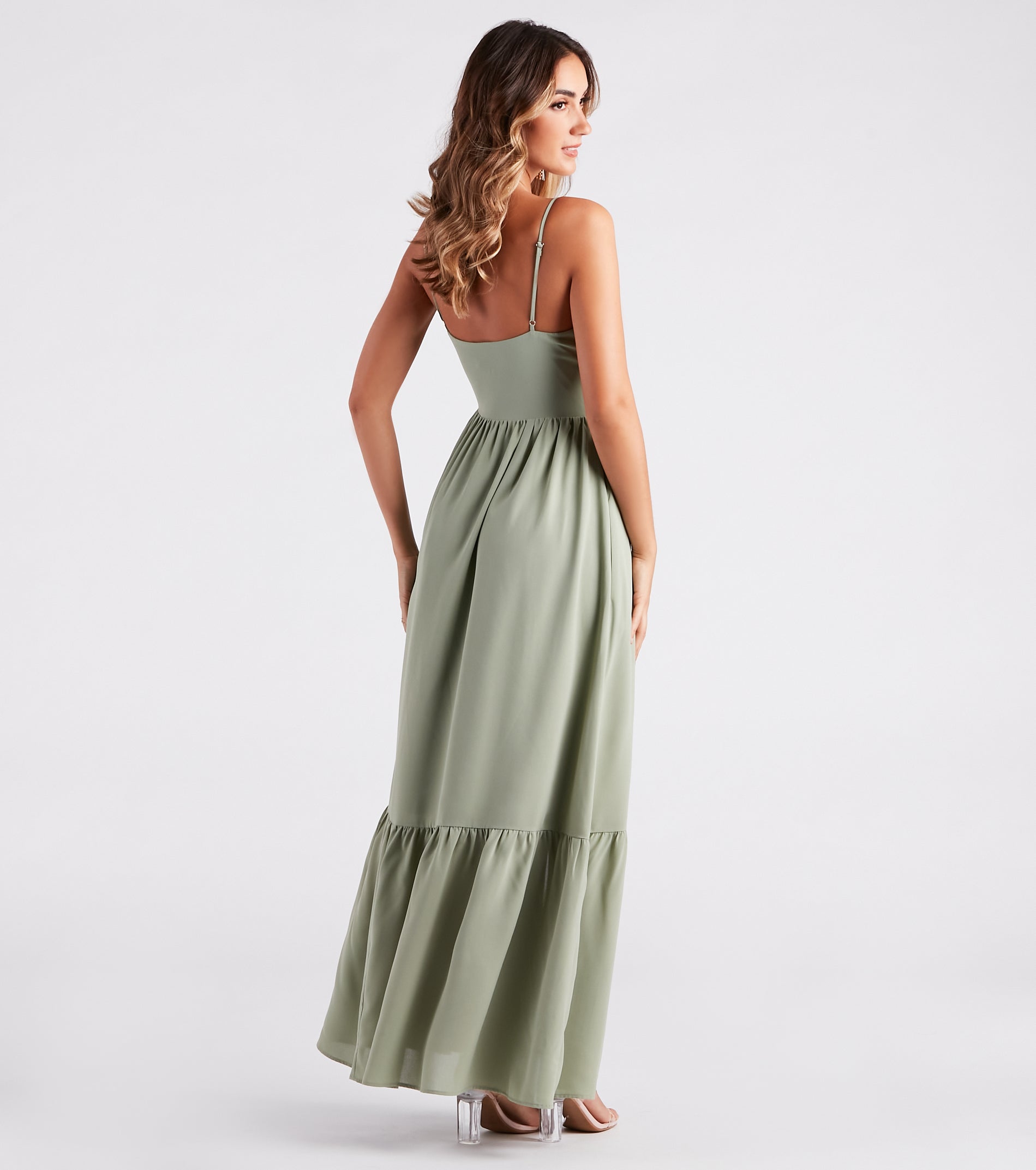 Swept Off Your Feet Button Ruffle Maxi Dress | Windsor