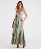 Swept Off Your Feet Button Ruffle Maxi Dress creates the perfect summer wedding guest dress or cocktail party dresss with stylish details in the latest trends for 2023!