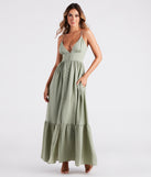 The Swept Off Your Feet Button Ruffle Maxi Dress as your wedding guest dress with a stylish neckline and/or sleeves and elevated details on the back and front will make you the best dressed at any event!
