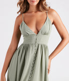 The Swept Off Your Feet Button Ruffle Maxi Dress is a casual dress for more than special occasions with a fitted or flowy silhouette and accents in the most recent trends!
