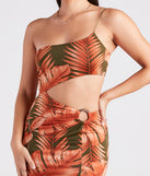 Sunkissed Beauty Tropical Print Cutout Maxi Dress