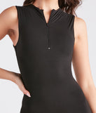 Basic Revamp Zip-Front Mini Dress