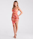 Passport To Paradise Tropical Print Ruched Midi Dress