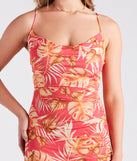 Passport To Paradise Tropical Print Ruched Midi Dress