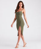 Casual Stroll Rib Knit Midi Dress