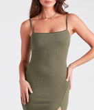 Casual Stroll Rib Knit Midi Dress