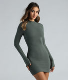 So Charmed Mock Neck Bodycon Mini Dress