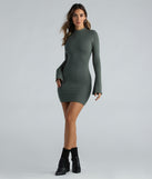 So Charmed Mock Neck Bodycon Mini Dress