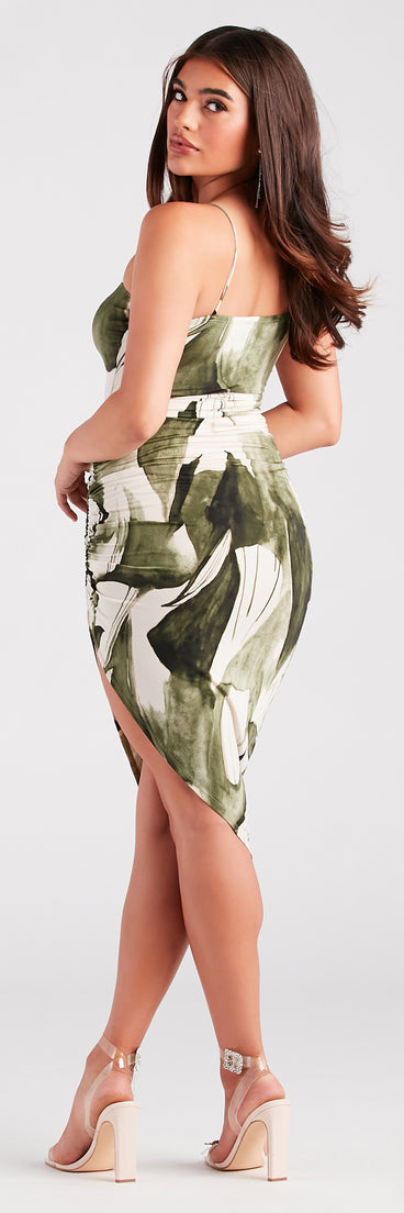 Vibrant Getaway Abstract Midi Dress