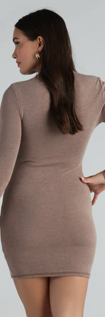 So Adorable Mock Neck Mini Dress