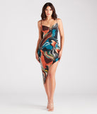 Striking And Chic Marble Print Midi Dress