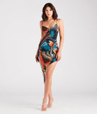 Striking And Chic Marble Print Midi Dress