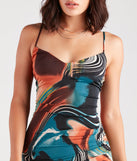 Striking And Chic Marble Print Midi Dress