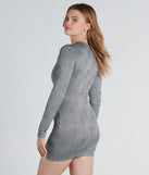 Perfectly Seasoned Plaid Crew Neck Mini Dress