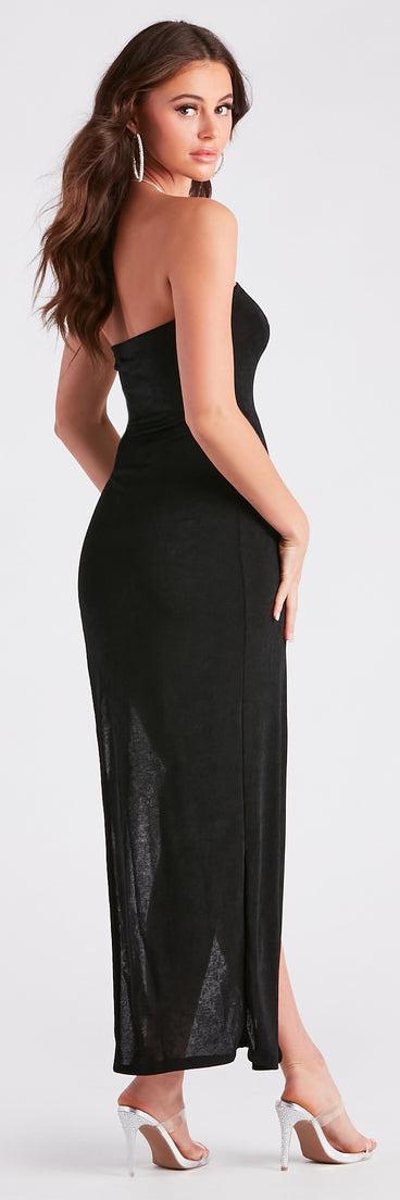 Sun Ready Strapless High Slit Maxi Dress