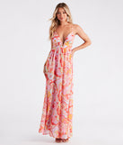 Electric Love Chiffon Floral Maxi Dress