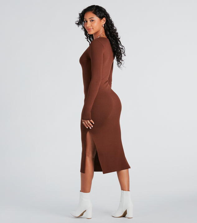 Change Of Season Long Sleeve Midi Dress creates spring wedding guest dress with stylish details, the perfect midi dress for graduation, or for a cocktail party look in the latest midi-length trends for 2024!