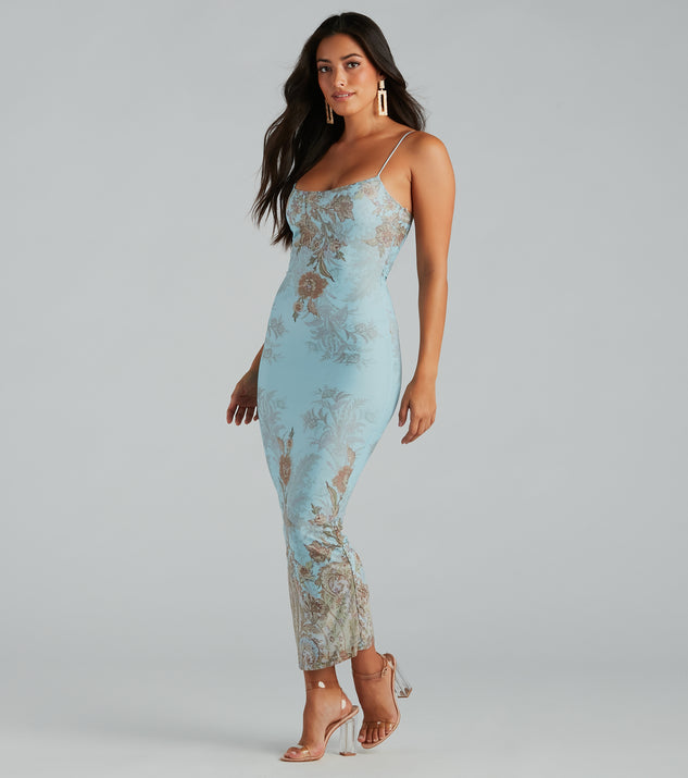 Saint Tropez Chic Floral Mesh Maxi Dress creates the perfect spring or summer wedding guest dress or cocktail attire with chic styles in the latest trends for 2024!