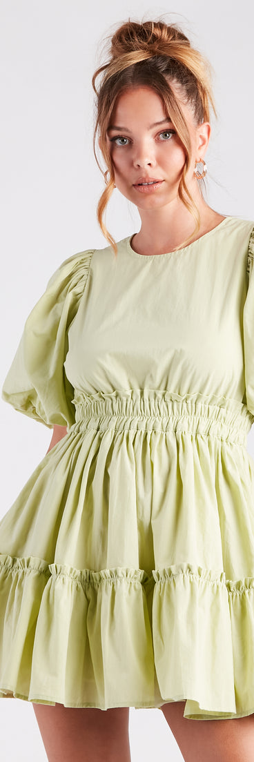 Summer Breeze Ruffled Cotton Skater Dress