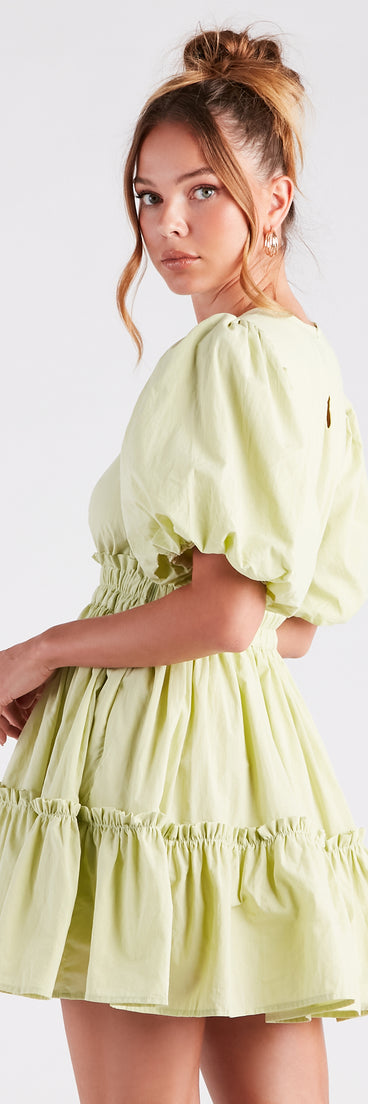 Summer Breeze Ruffled Cotton Skater Dress