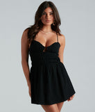 Stop And Flare Smocked Skater Dress